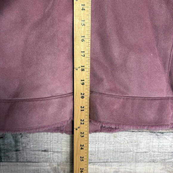 Pendleton Vest Women's Size Large Pink Zip Front Two Pockets Faux Leather - Picture 5 of 6